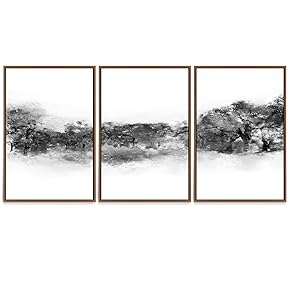 SIGNWIN 3 Piece Framed Canvas Wall Art Mountain...