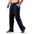 MAGNIVIT Men's Lightweight Sweatpants Loose Fit Open Bottom Mesh Athletic Pants with Zipper Pockets