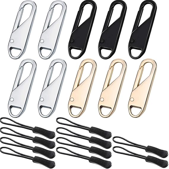 10 Pieces Zipper Pull Tab Replacement Metal Zipper Handle Zipper