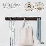 Umbra Flip 8-Hook Wall Mounted Coat Rack Black/Walnut view 5