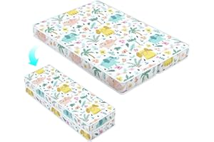 Moonlightfamily 3 Inch Mid-fold 38”x26 Mattress, No Gaps Edge Reinforcement High Density Foam, Odorless and Steady, Certipur-us and Oeko -tex Certified, Elephant