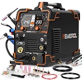 FEMEROL Plasma Cutter Welder Combo 200A Gas MIG/Gasless MIG/HF TIG/Stick/CUT/SPOT 6 in 1 Welding Machine Aluminum Welding 110/220V Dual Voltage Multi Process Welder