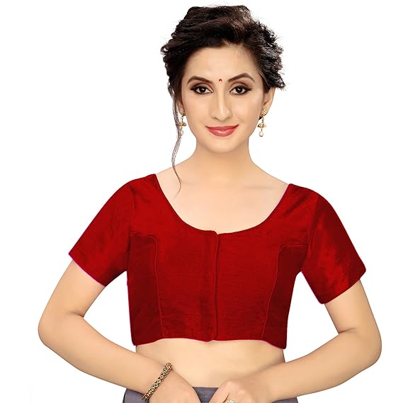 Women's Fantom Silk Plain Readymade Saree's Blouse