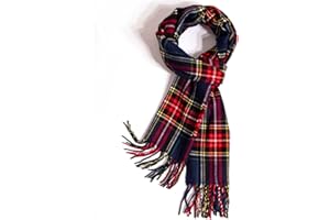 TUSHUSTY Scarf For Men Women Winter Warm Neck Plaid Solid Scarves Fall Softest Classic