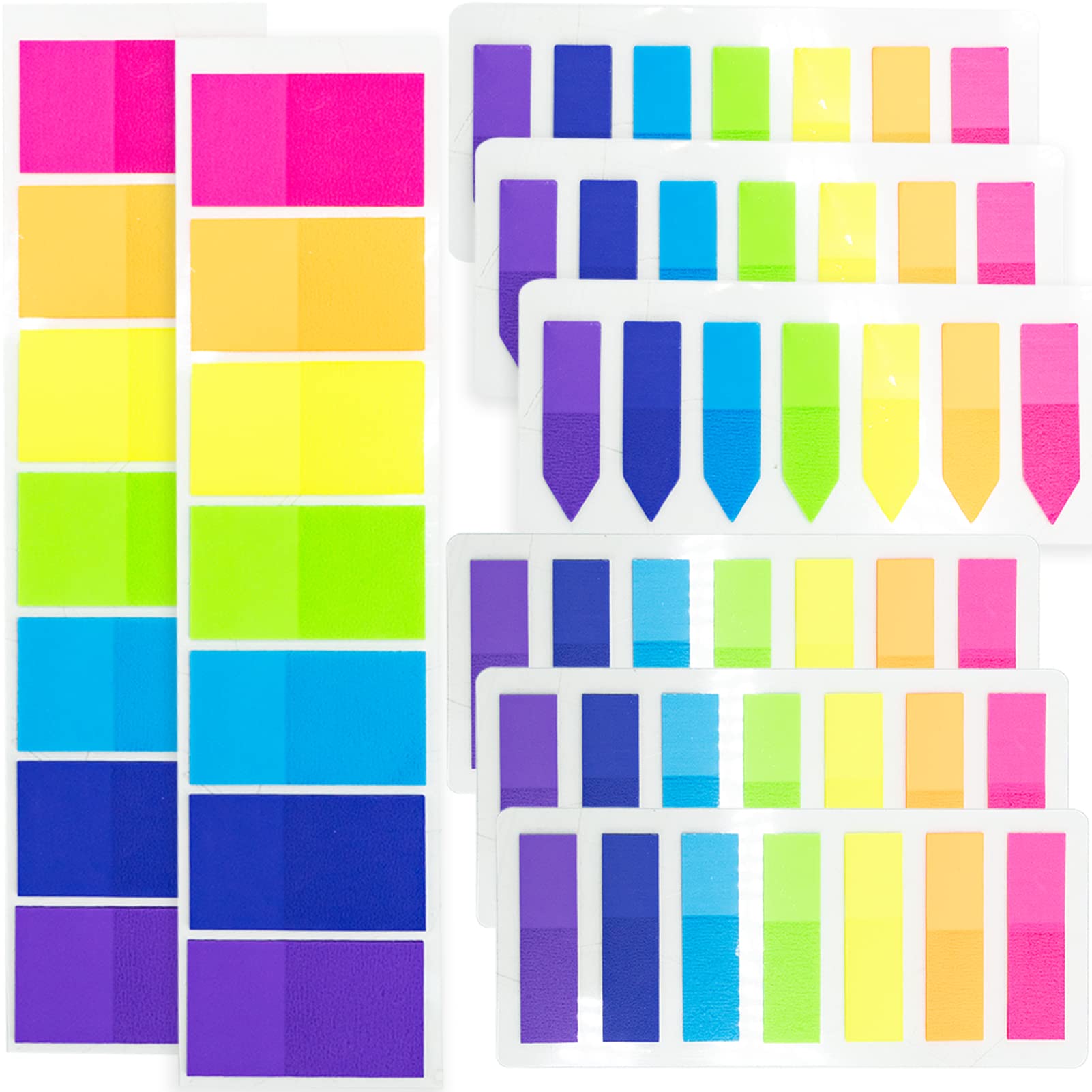 SZXMDKH 1120 PCS Flags Index Tabs, Colored Page Markers Rectangle Sticky Notes Flags Neon Index Stickers Flags Reading Notes Page Bookmarks