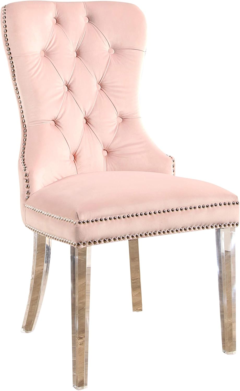 abbyson santino outdoor furniture on Amazon Com Abbyson Living Velvet Upholstered Dining Chair With Button Tufted Seat Back Nailhead Trim And Clear Acrylic Chair Legs Blush Pink Chairs