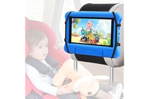 LONANDY Car Tablet Holder, iPad Holder for Car Backseat Kids, Anti-Slip Angle-Adjustable Car Headrest Tablet Mount, Fits 7-12