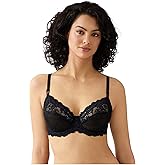 Wacoal Women's Embrace Lace Unlined Underwire Mid Coverage Bra, 65191, Black/Night Sky