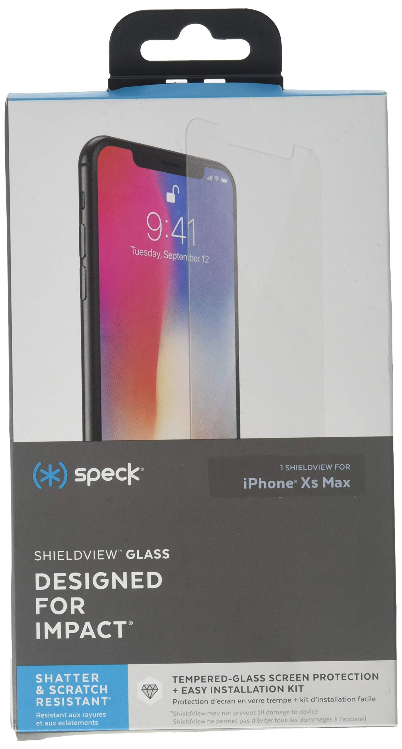 Speck Products ShieldView Glass Screen Protector for iPhone Xs Max, Clear One Size