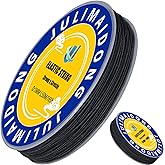 JULIMAIDONG 1.0mm Elastic Bracelet String Cord, Crystal Stretch Bead Cord for Bracelets Jewelry Making, Clear Stretchy Elastic String for Beading, Transparent Thread (1.0MM(Black)/165ft)