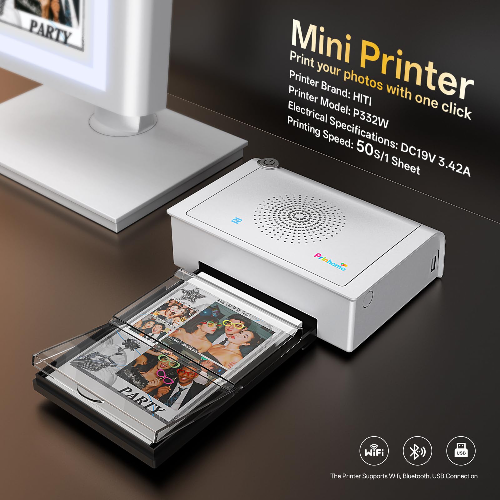 Desktop Photo Booth Machine All-in-One Instant Color Photo Printer with 10.1