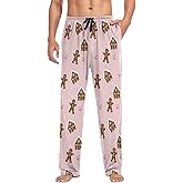 Wamika Men's Pajama Pants Hamburger Donut Blue Snacks Mens Pajamas Bottoms Soft Sleepwear Pjs Lounge Pants S