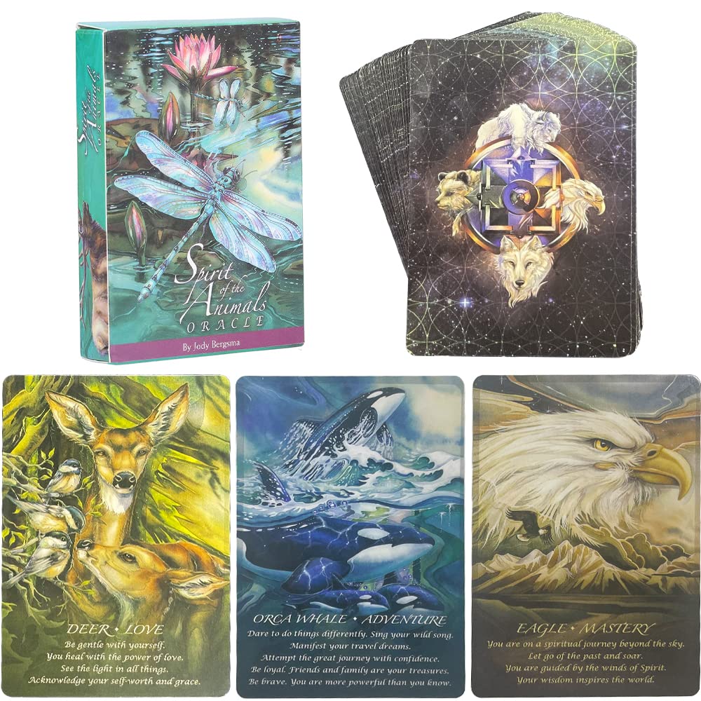 ZOWUBNK Oracle Cards Deck,Tarot Cards Deck,Spirit Animal Oracle Cards,52-Tarot Cards Set for beginners