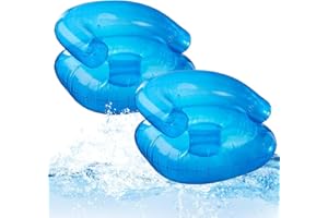 2 Pcs Blow Up Chair 27.5x27.5x17.2 in Blue Sequin Style Inflatable Sofa Chair for Boys Girls 200 Pounds Bearing Capacity Port