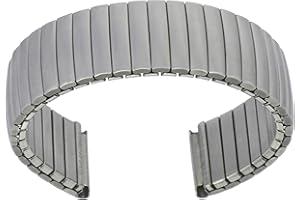 TimeChant - Stainless Steel Stretch Watch Band for 20mm Lugs - Radial Expansion, No Buckle, Sleek Metal Finish (1673)