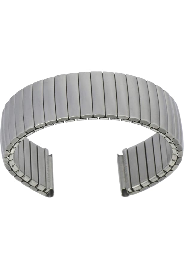 Bracelet De Montre Extensible En Acier Inoxydable Argenté - Largeur 13 Mm - Marque Evinger USA