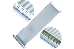 GENERIC Keszoox 2.54mm IDC Flat Ribbon Cable with FC 6/8/10/14/16/20/26/30/34/40P Dual Row IDC IDE Connector Socket, FC 40-Pin Male to Female IDE Extension Cable 50cm 1PCS (FM40-50cm-1Pcs)