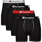 Champion mens Underwear Boxer Briefs, Total Support Pouch, Cotton Stretch, Multi-pack