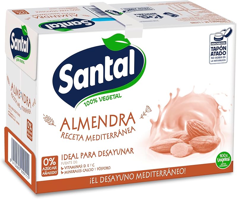Bebida Vegetal de Almendra Sin Azúcares Añadidos, Pack 6x1L