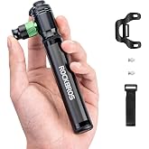 ROCKBROS Mini Bike Pump Hand Pump &amp; CO2 Inflator 2-in-1 | CNC Aluminum Body, 110 PSI Max, Presta &amp; Schrader Compatible, 5.5in 0.16lbs, Frame Mount Bracket Included