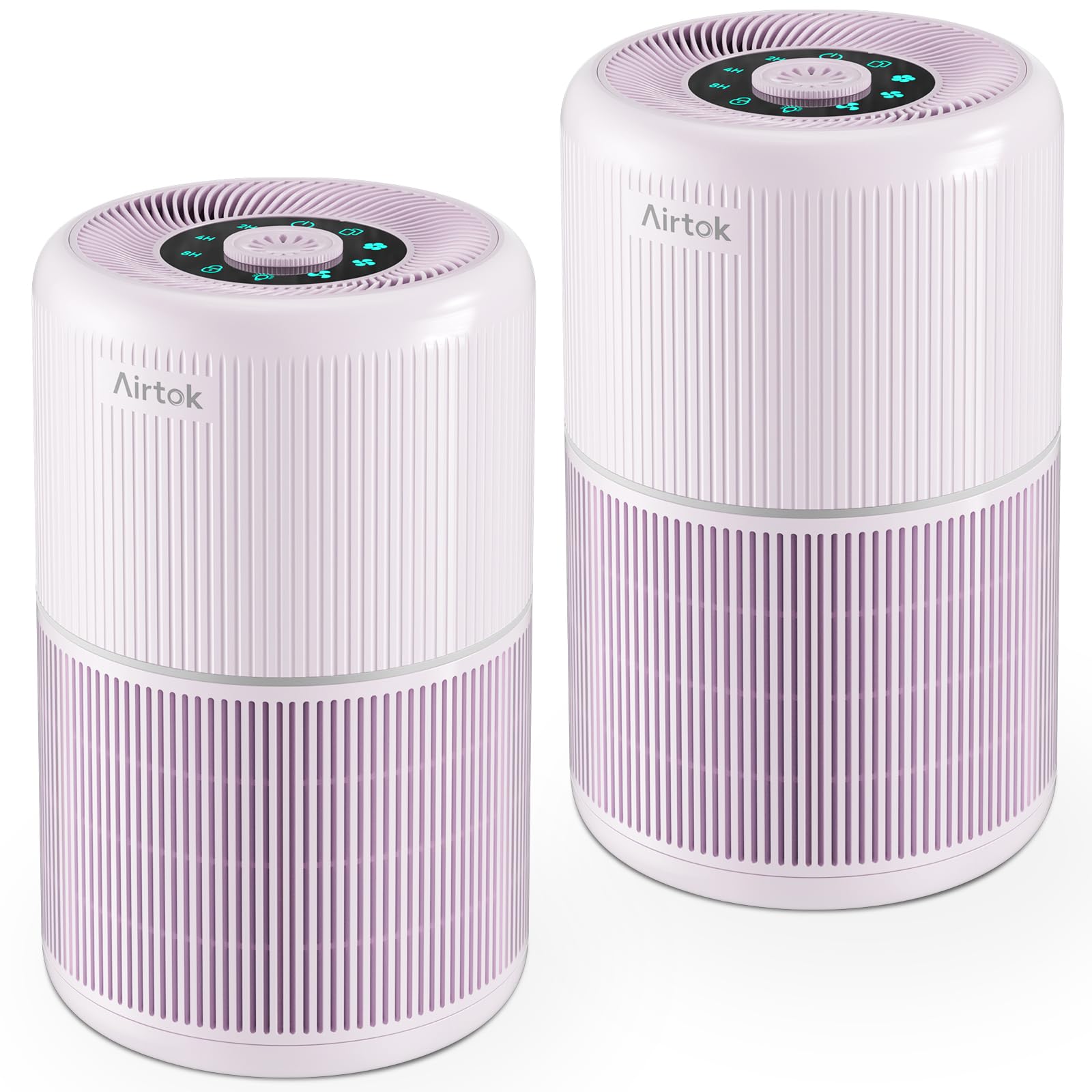 2 Pack Air Purifier for Home Bedroom with H13 True HEPA Filter for Smoke, Smokers, Dust, Odors, Pollen, Pet Dander | Quiet 99.9% Removal to 0.1 Microns | Purple Available for California Image