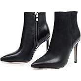 HECATER Ankle Boots for Women Stiletto High Heel Pointed Toe Boots with Zipper