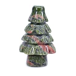 Keleny Natural Green Unakite Carved Decor Tree