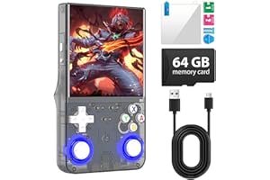 I IOSCRE 2025 New Upgrade R36ULTRA Retro Handheld Game Console with 64G Built-in 21000+ Classic Games,Portable Hand Held Open Source Linux System 4.0-in 4k HD IPS Screen Video Player (Black)