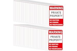 Lineshading 100 Pcs Posted No Trespassing Signs Private Property Weatherproof Reflective Aluminum Posted Signs for Warning No Hunting Fishing Trapping Indoor Outdoor(Red,10x14")