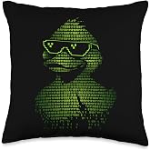 Binary Code Duck Cybersecurity Programming Coding Throw Pillow