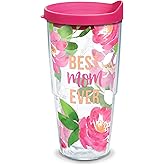 Tervis Best Mom Ever Floral Insulated Tumbler, 24oz, Clear - Tritan, 1 Count (Pack of 1)