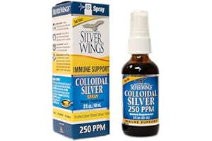 Natural Path Silver Wings Colloidal Silver Liquid - Enhanced Immune Support Supplement - 250ppm (1250mcg) - 2oz Spray