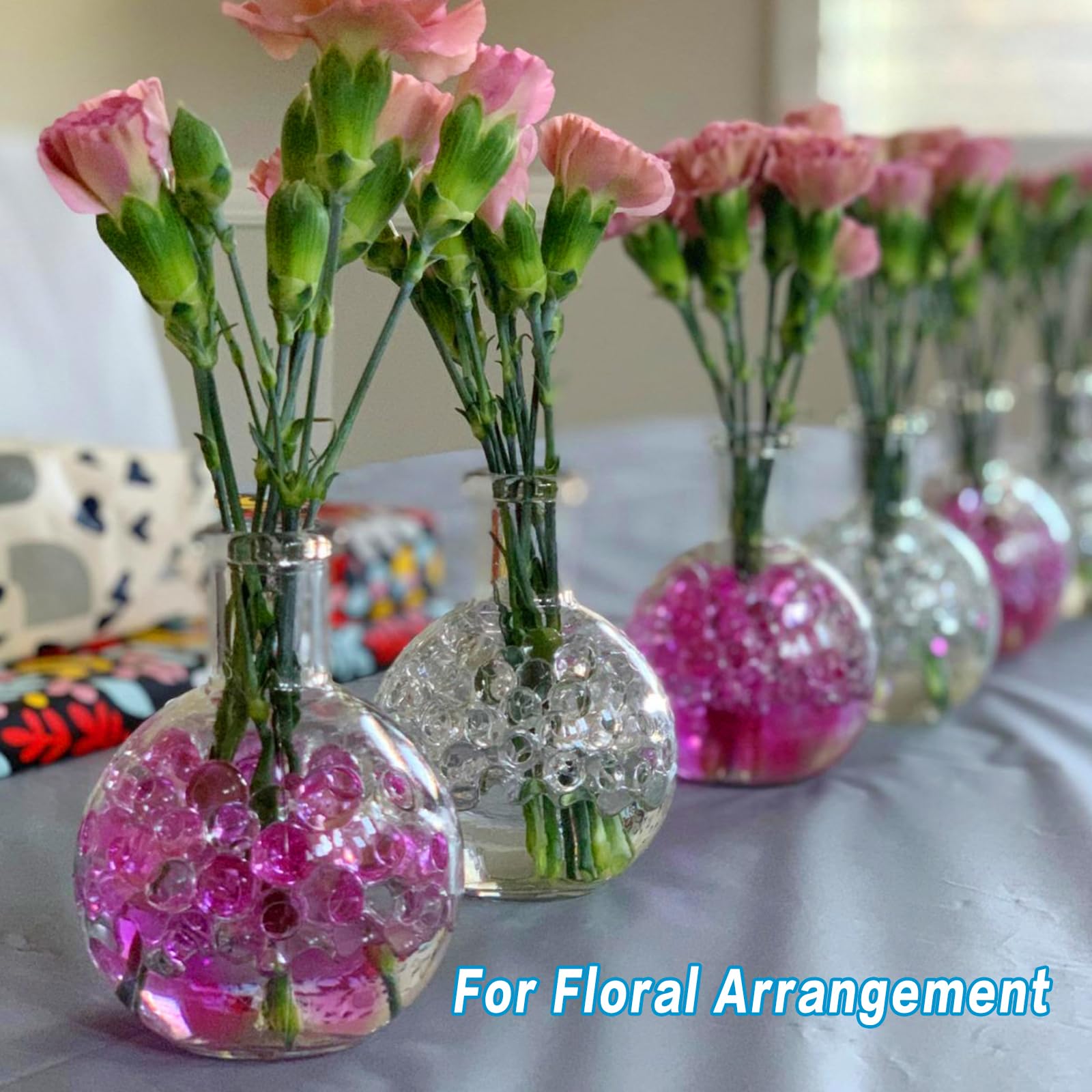 160,000 Clear Water Gel Beads for Centerpieces, Tansparent Vase Filler for Floating Candle, Christmas Decoration, Wedding Centerpiece, Floral Decorations, Soilless Planting
