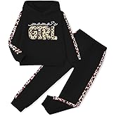 Snungee Toddler Girl Clothes Leopard Hoodie Pullover Sweatshirt Sweatpants with Pockets Longsleeve Fall Winter Girls Outfits