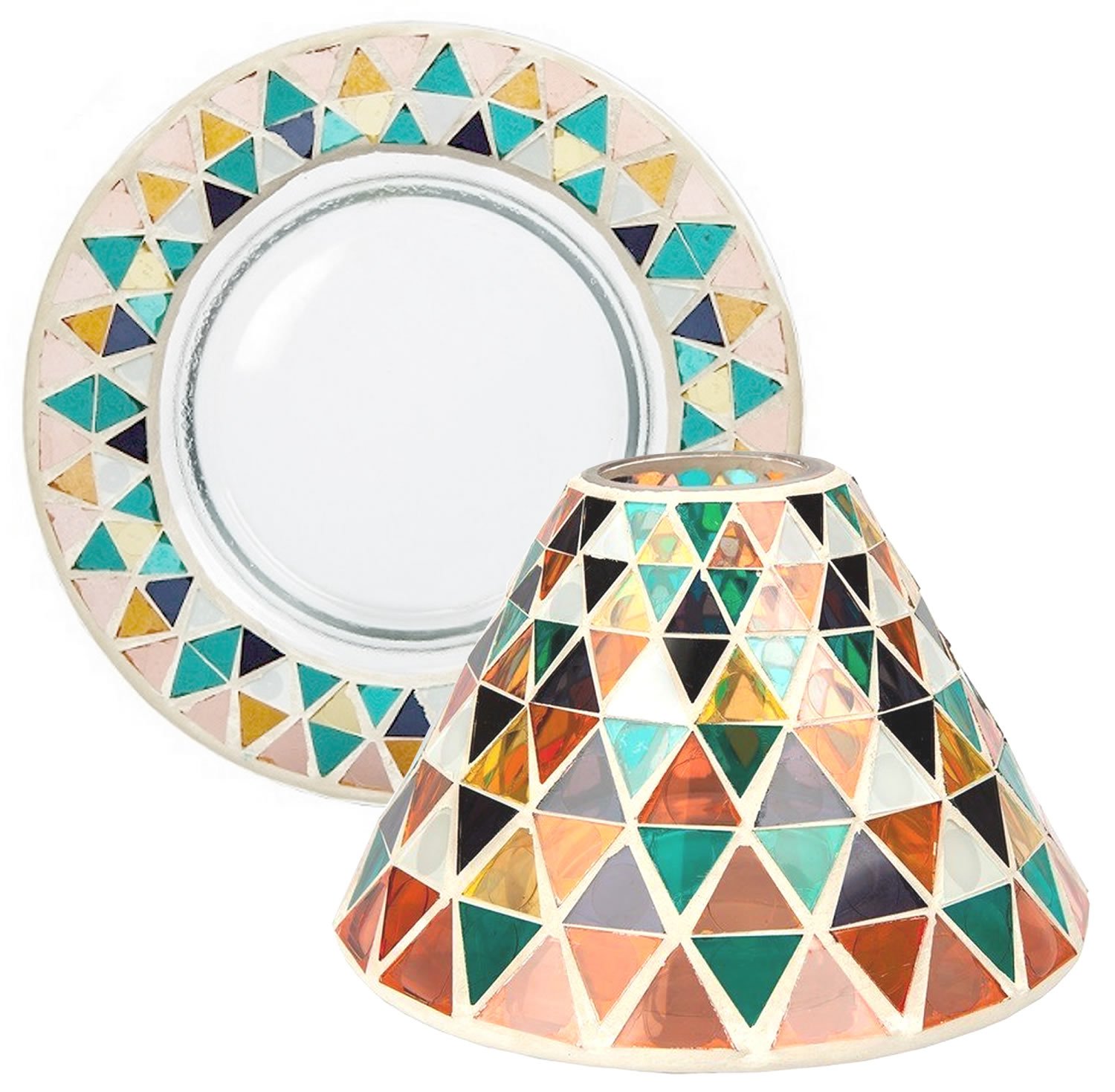 Yankee Candle Corsica Large Lamp Shade and Tray Holder Set for Medium