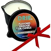 Drip Massage Candle 4 oz, Smokey Vanilla Pour Massage Oil on Body - Couples Gifts, Massage Therapy