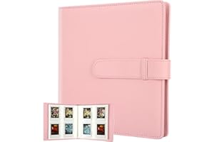 VEICEVOL 256 Pockets Photo Album for Fujifilm Instax Mini Camera, Photo Album for Polaroid, Leather Cover, Photo Album for Instax Mini 12 11 9 40 90 8 7 Evo LiPlay Instant Camera, 2x3 Photo Album (Pink)