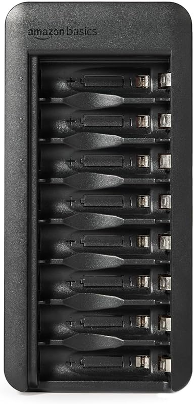 NiMH Batterieset wiederaufladbar, 8er-Pack AA-Batterie 2000 mAh, mit Batterieladegerät mit Platz für 8 Batterien, ohne AC-Netzadapter, USB-C-Anschluss