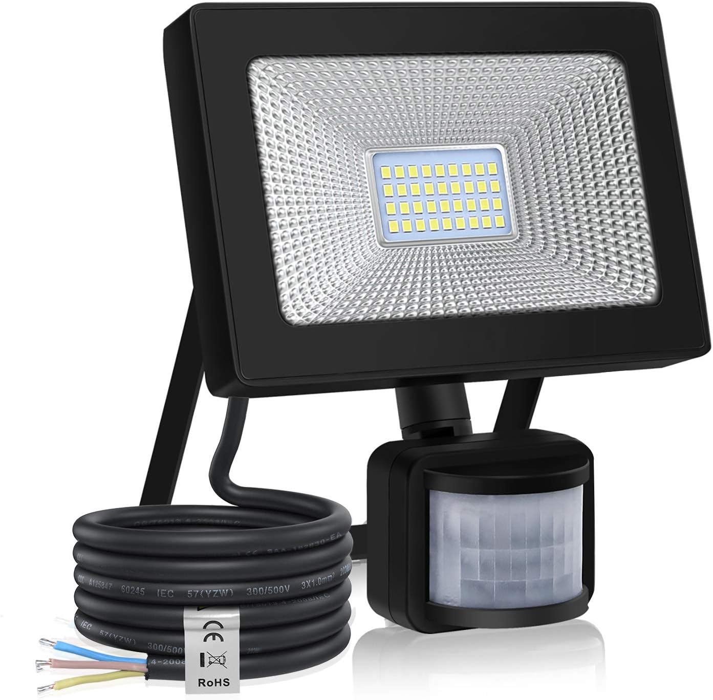 MEIKEE Security Lights Outdoor Motion Sensor 30W, 3000LM PIR LED