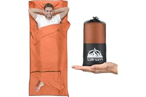 WILLNORN Upgraded Sleeping Bag Liners, 2 Way Zippers - Let Your Feet Out Alone, Travel Sheets for Hotel Lightweight Adult Sle
