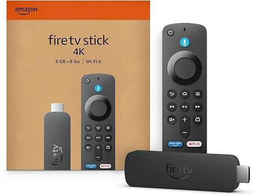 Amazon Fire TV Stick 4K (newest model), streaming device, hundreds of thousands of movies and TV episodes, supports Wi-Fi 6, watch free & live TV, Designed for Alexa+
