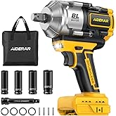AIDERAR 20V Cordless Impact Wrench for DeWalt Battery, 1500Nm (1106 Ft-Lbs) 1/2" Brushless Impact Gun, 3-Speed High Torque Power Tool for Tire Removal, Rusted Bolts, Heavy Equipment(No Battery)