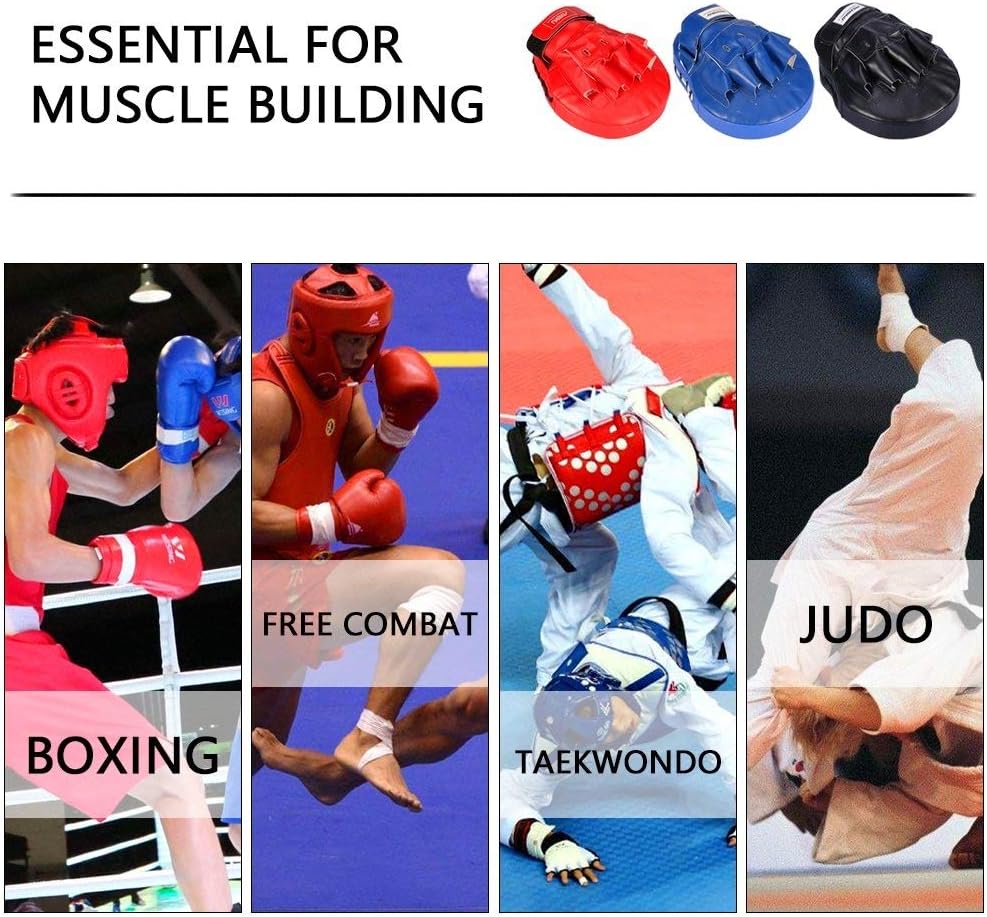 Valleycomfy Boxing Curved Focus Punching Mitts- Leatherette Training Hand Pads, Ideal for MMA Karate, Muay Thai Kick, Sparring, Dojo, Martial Arts : Sports & Outdoors