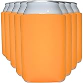 TahoeBay Blank Beer Can Cooler Sleeves (8-Pack) Bulk Sublimation Blanks for Vinyl Plain Soft Foam Can Sleeves Coolers for Soda Cans & Bottles Black, White, Solid Color (Orange, Regular 12oz)