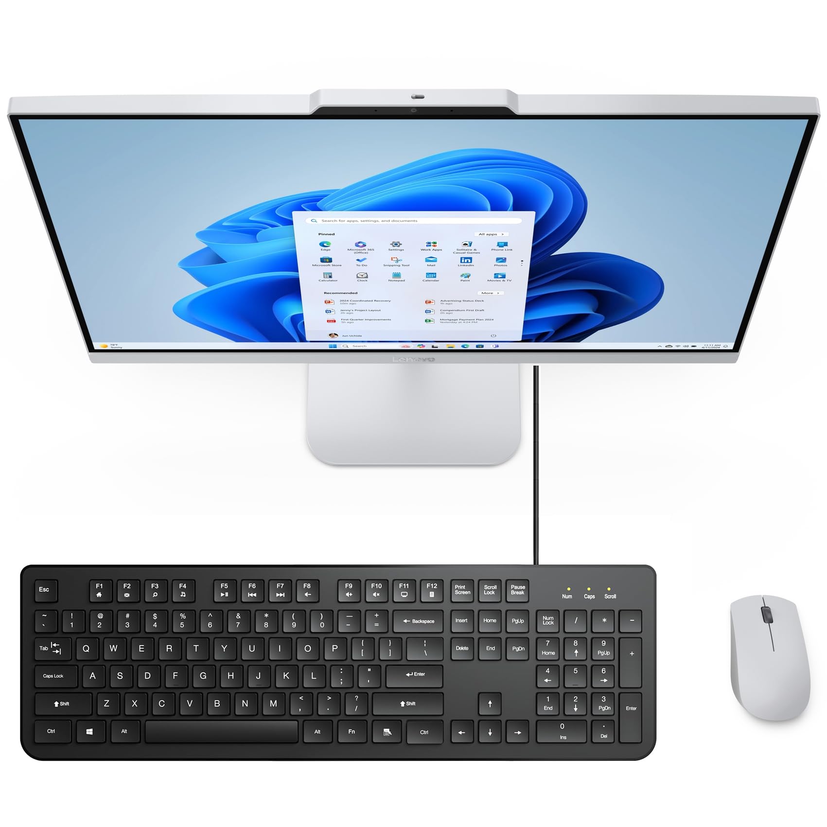 Lenovo 24 All-in-One Desktop Computer for Home Office, Intel Processor (Beat i3-1110G4), 23.8