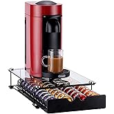 Rice rat Vertuo Capsule Holder Drawer for Nespresso With Glass For Cabinet Vertuoline Pod Storage Rack For Counter (Class-40 
