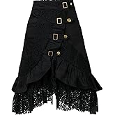 Taiduosheng Women's Steampunk Gothic Clothing Vintage Cotton Black Lace Skirts