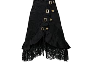 Taiduosheng Women's Steampunk Gothic Clothing Vintage Cotton Black Lace Skirts