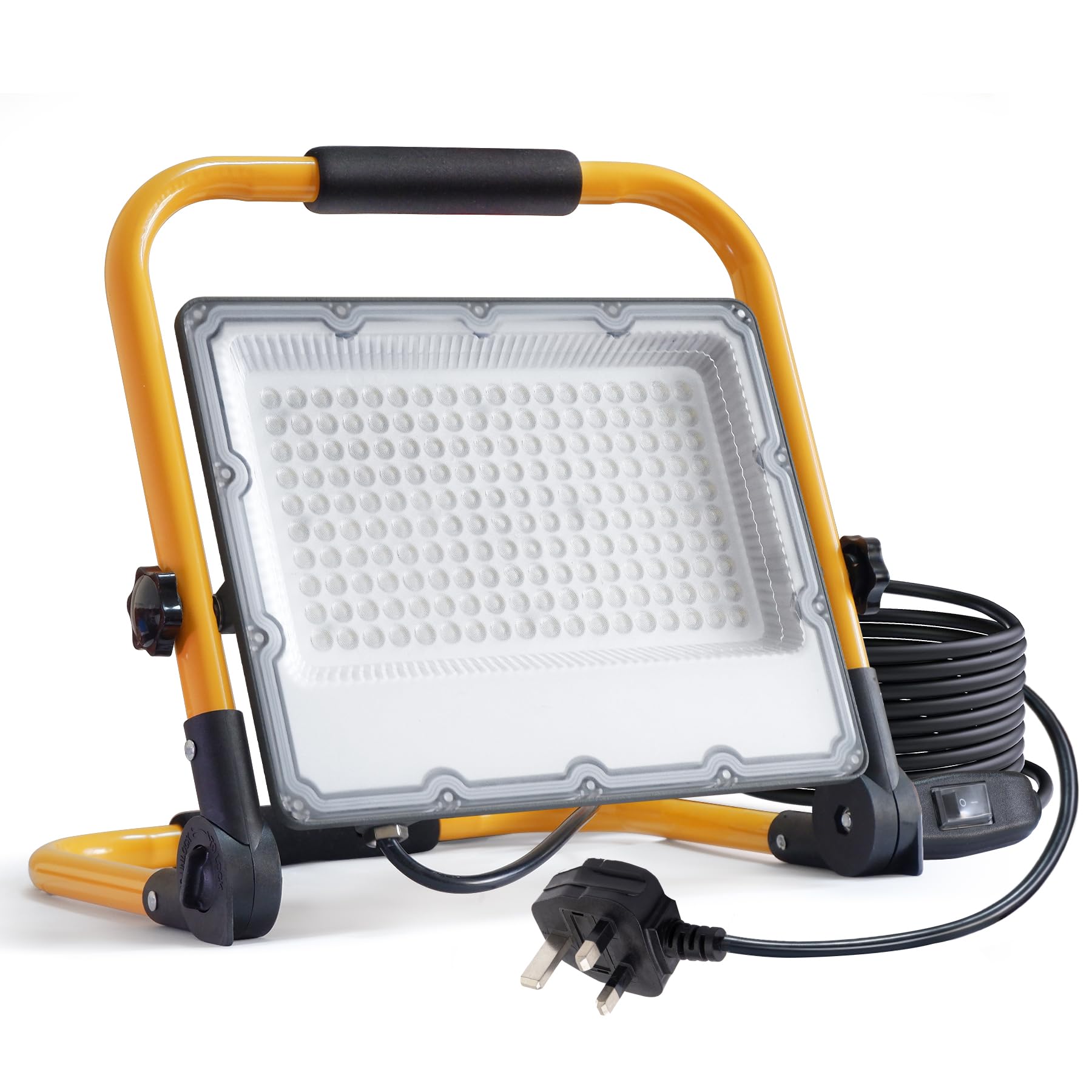 MEEKBOS 150W LED Work Light With Switch and 13.1 ft Cable, 15000LM Construction Light, 1000W Equivalent 6500K Portable Working Lights With Stand, IP66 Waterproof Job Site for Construction