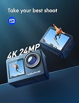 WOLFANG GA200 Action Camera 4K 24MP WiFi Dual Screen 40M Waterproof EIS Mic view 2